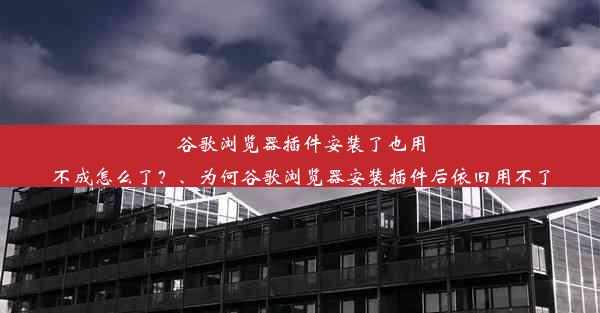 谷歌浏览器插件安装了也用不成怎么了？、为何谷歌浏览器安装插件后依旧用不了