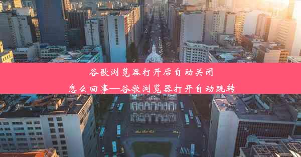 谷歌浏览器打开后自动关闭怎么回事—谷歌浏览器打开自动跳转