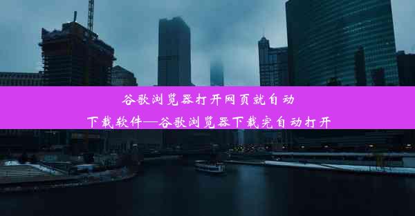 谷歌浏览器打开网页就自动下载软件—谷歌浏览器下载完自动打开