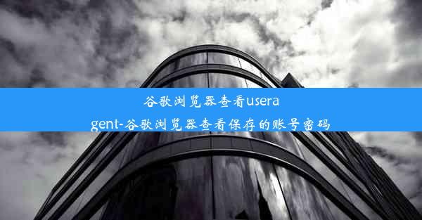 谷歌浏览器查看useragent-谷歌浏览器查看保存的账号密码