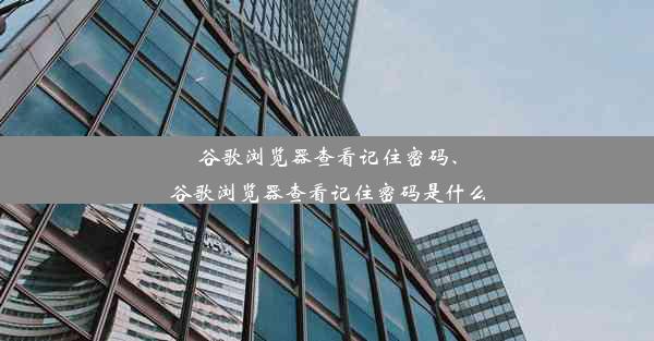 谷歌浏览器查看记住密码、谷歌浏览器查看记住密码是什么