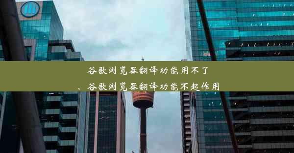 谷歌浏览器翻译功能用不了、谷歌浏览器翻译功能不起作用