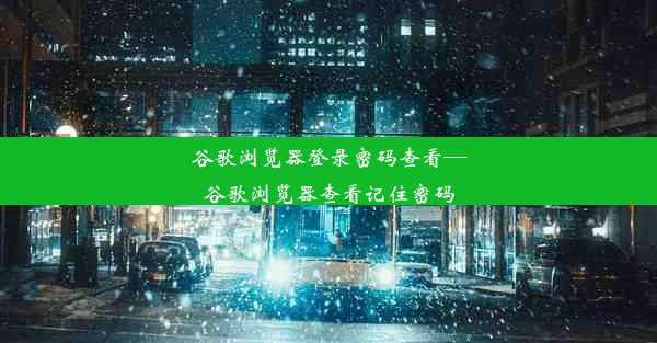 谷歌浏览器登录密码查看—谷歌浏览器查看记住密码