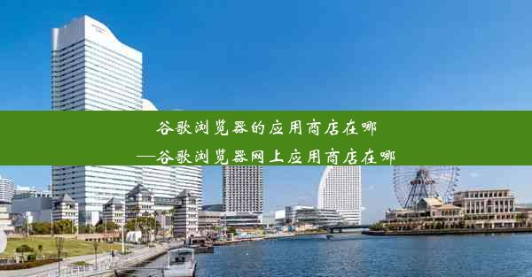 谷歌浏览器的应用商店在哪—谷歌浏览器网上应用商店在哪