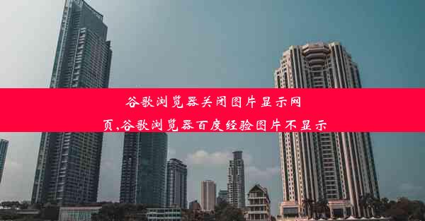 谷歌浏览器关闭图片显示网页,谷歌浏览器百度经验图片不显示