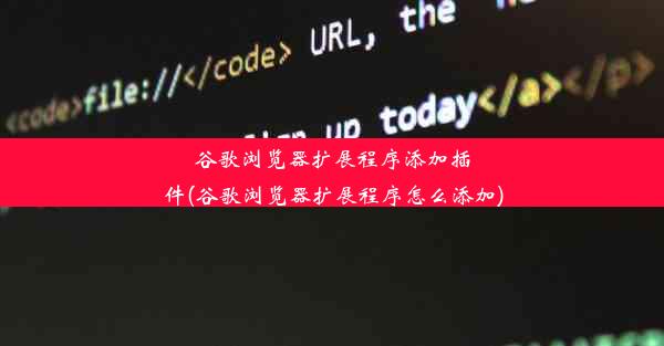 谷歌浏览器扩展程序添加插件(谷歌浏览器扩展程序怎么添加)