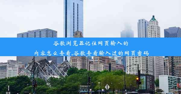 谷歌浏览器记住网页输入的内容怎么查看,谷歌查看输入过的网页密码