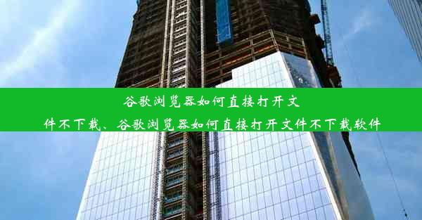 谷歌浏览器如何直接打开文件不下载、谷歌浏览器如何直接打开文件不下载软件