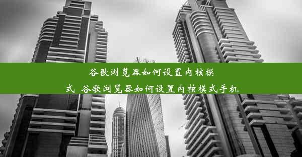 谷歌浏览器如何设置内核模式_谷歌浏览器如何设置内核模式手机