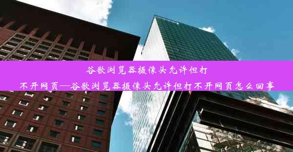 谷歌浏览器摄像头允许但打不开网页—谷歌浏览器摄像头允许但打不开网页怎么回事