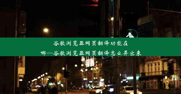 谷歌浏览器网页翻译功能在哪—谷歌浏览器网页翻译怎么弄出来