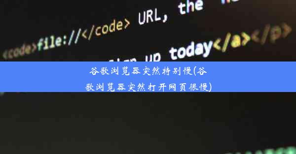 谷歌浏览器突然特别慢(谷歌浏览器突然打开网页很慢)