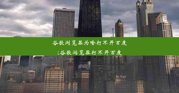 谷歌浏览器为啥打不开百度;谷歌游览器打不开百度