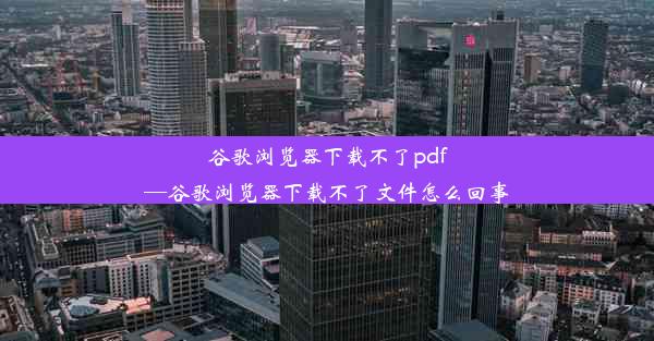 谷歌浏览器下载不了pdf—谷歌浏览器下载不了文件怎么回事