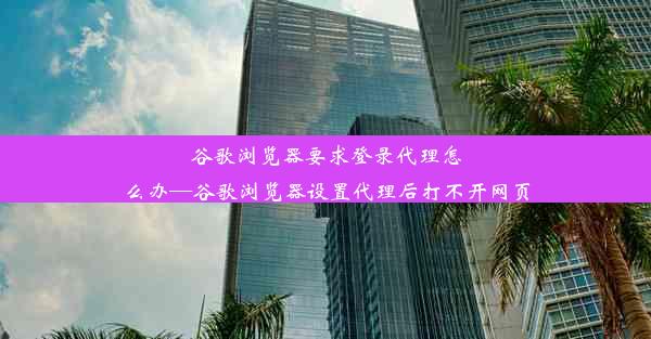 谷歌浏览器要求登录代理怎么办—谷歌浏览器设置代理后打不开网页