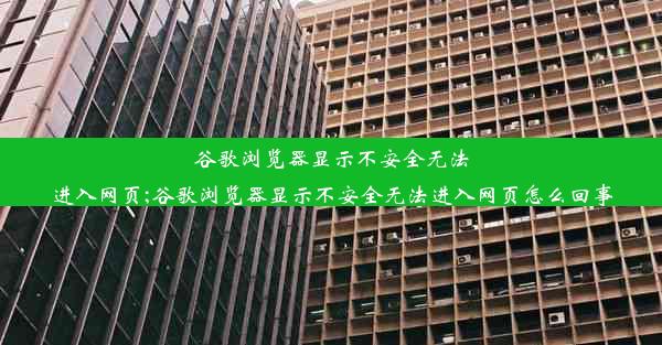 谷歌浏览器显示不安全无法进入网页;谷歌浏览器显示不安全无法进入网页怎么回事