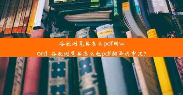 谷歌浏览器怎么pdf转word_谷歌浏览器怎么把pdf翻译成中文？