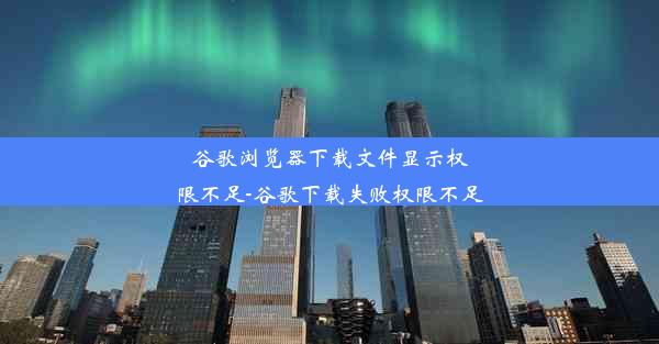 谷歌浏览器下载文件显示权限不足-谷歌下载失败权限不足