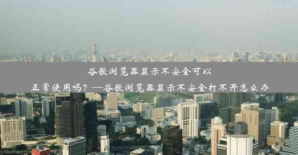 谷歌浏览器显示不安全可以正常使用吗？—谷歌浏览器显示不安全打不开怎么办