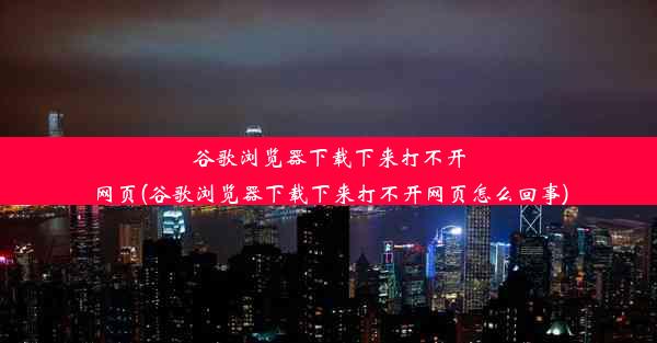 谷歌浏览器下载下来打不开网页(谷歌浏览器下载下来打不开网页怎么回事)