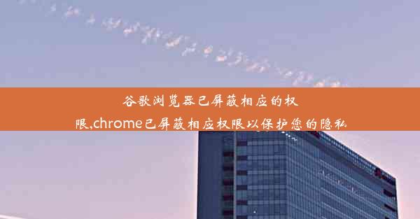 谷歌浏览器已屏蔽相应的权限,chrome已屏蔽相应权限以保护您的隐私