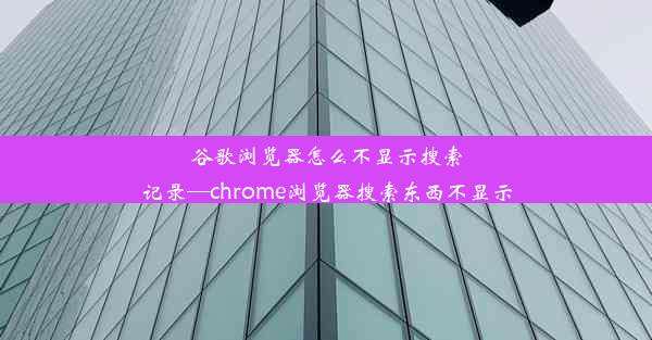 谷歌浏览器怎么不显示搜索记录—chrome浏览器搜索东西不显示