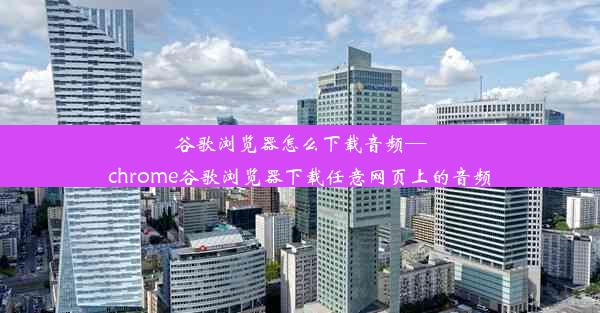 谷歌浏览器怎么下载音频—chrome谷歌浏览器下载任意网页上的音频