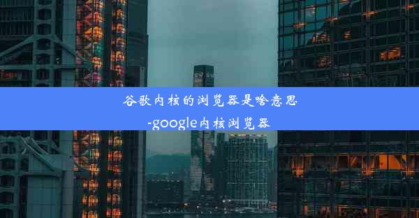 谷歌内核的浏览器是啥意思-google内核浏览器