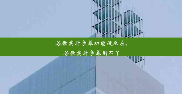 谷歌实时字幕功能没反应,谷歌实时字幕用不了