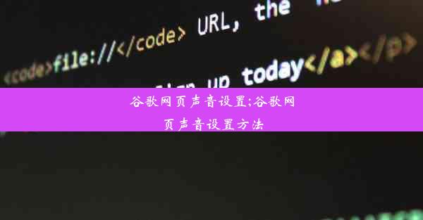 谷歌网页声音设置;谷歌网页声音设置方法