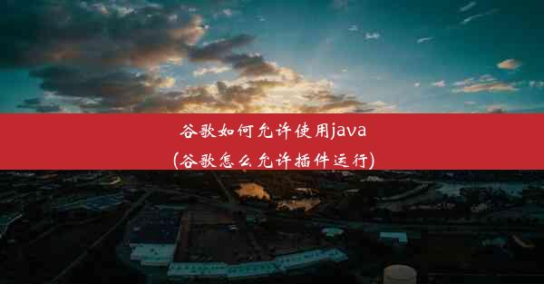 谷歌如何允许使用java(谷歌怎么允许插件运行)