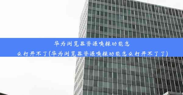 华为浏览器资源嗅探功能怎么打开不了(华为浏览器资源嗅探功能怎么打开不了了)