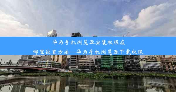 华为手机浏览器安装权限在哪里设置方法—华为手机浏览器下载权限