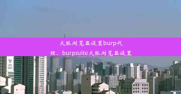 火狐浏览器设置burp代理、burpsuite火狐浏览器设置