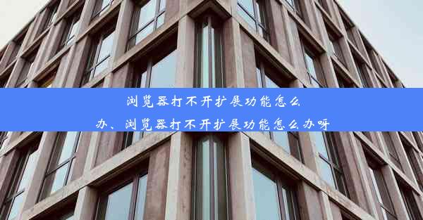 浏览器打不开扩展功能怎么办、浏览器打不开扩展功能怎么办呀