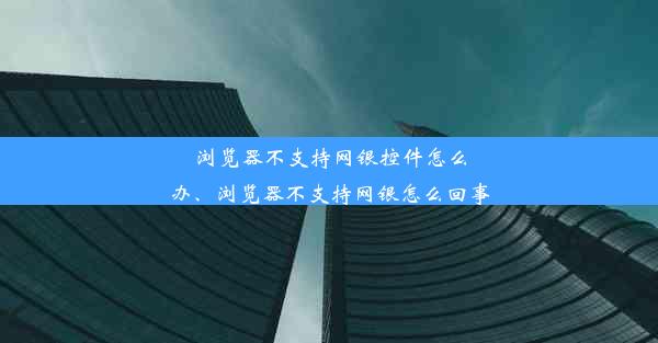 浏览器不支持网银控件怎么办、浏览器不支持网银怎么回事