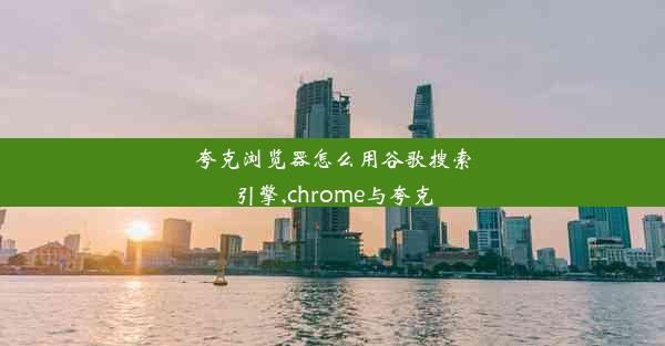 夸克浏览器怎么用谷歌搜索引擎,chrome与夸克