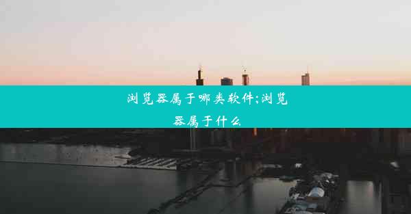 浏览器属于哪类软件;浏览器属于什么