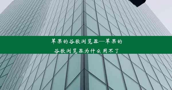 苹果的谷歌浏览器—苹果的谷歌浏览器为什么用不了