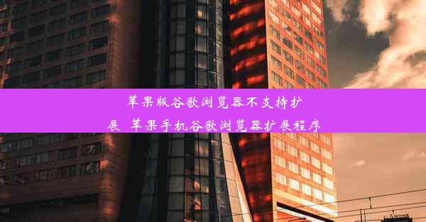 苹果版谷歌浏览器不支持扩展_苹果手机谷歌浏览器扩展程序