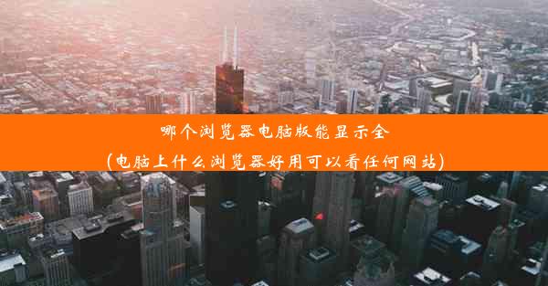 哪个浏览器电脑版能显示全(电脑上什么浏览器好用可以看任何网站)