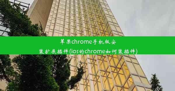 苹果chrome手机版安装扩展插件(ios的chrome如何装插件)