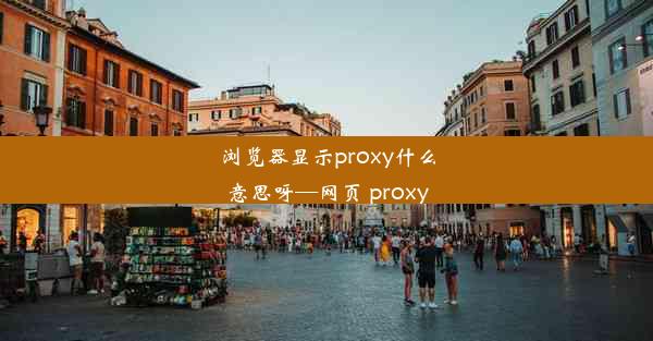 浏览器显示proxy什么意思呀—网页 proxy