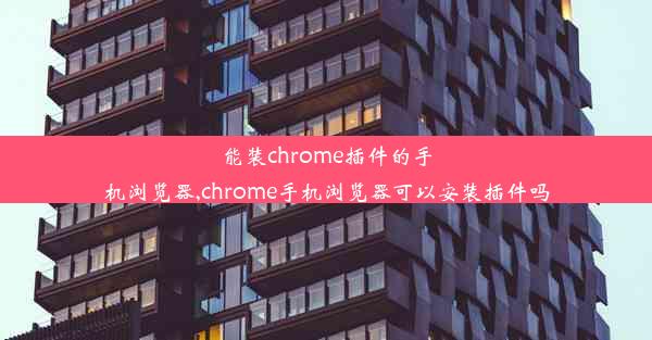 能装chrome插件的手机浏览器,chrome手机浏览器可以安装插件吗