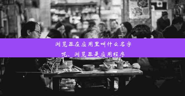 浏览器在应用里叫什么名字呢、浏览器是应用程序