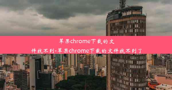 苹果chrome下载的文件找不到-苹果chrome下载的文件找不到了