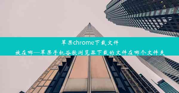 苹果chrome下载文件放在哪—苹果手机谷歌浏览器下载的文件在哪个文件夹