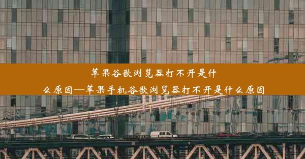 苹果谷歌浏览器打不开是什么原因—苹果手机谷歌浏览器打不开是什么原因