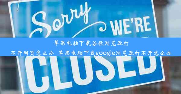 苹果电脑下载谷歌浏览器打不开网页怎么办_苹果电脑下载google浏览器打不开怎么办