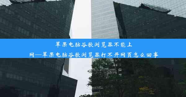 苹果电脑谷歌浏览器不能上网—苹果电脑谷歌浏览器打不开网页怎么回事